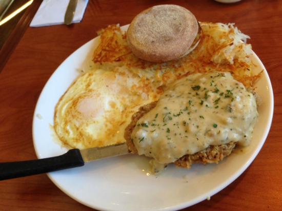 Broken Yolk Cafe signature dishes American Breakfast
Betty's Southern Biscuit & Gravy
Chicken Fried Steak & Eggs